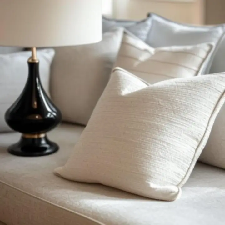 Zbiór popularnych produktów do domu w spokojnej, nowoczesnej aranżacji